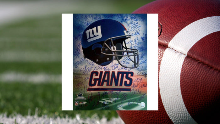 Eli Manning New York Giants Super Bowl champions team signed 16 x 20 photo