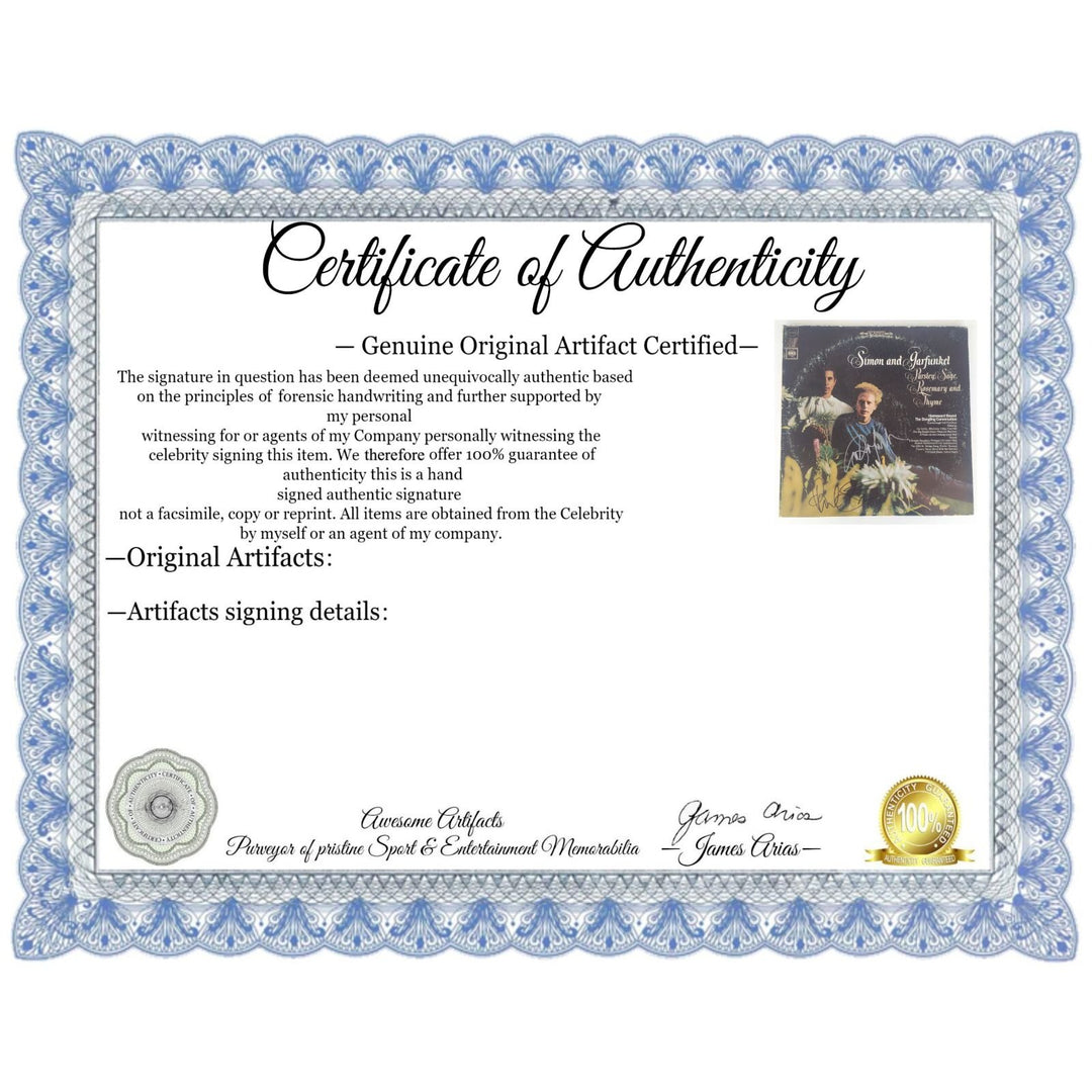 Paul Simon Art Garfunkel "Parsley Sage Rosemary and Thyme" original LP signed with proof - Awesome Artifacts