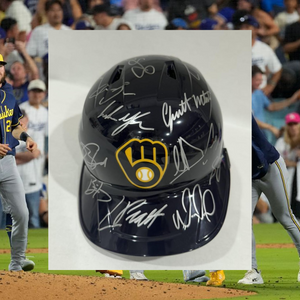 Milwaukee Brewers 2026 team signed MLB authentic game model batting helmet  team signed with photo proof, full provenance & CHAT GPT Authentication analysis