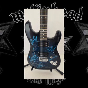 Lemmy Kilmster Motorhead l Lightning full size electric guitar photo proof, CHAT GPT AI verified analysis OF AUTHENTICATION & certification with provenance
