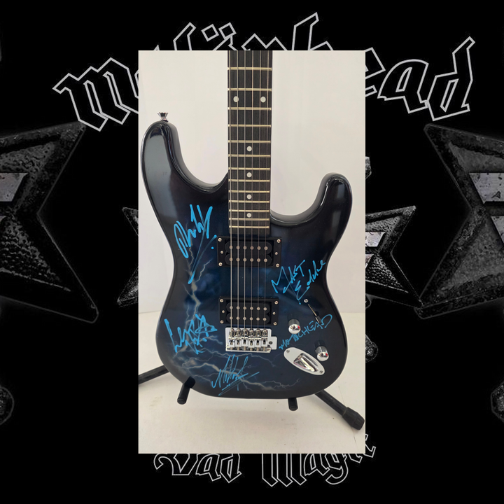 Lemmy Kilmster Motorhead l Lightning full size electric guitar photo proof, CHAT GPT AI verified analysis OF AUTHENTICATION & certification with provenance - AA092060167 - image 1