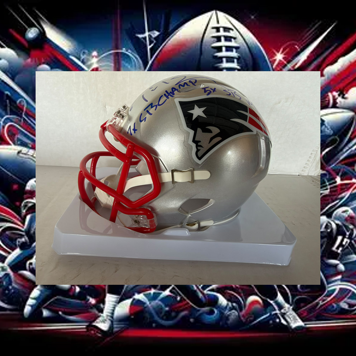 New England Patriots Tom Brady mini helmet signed with photo proof full provenance & CHAT GPT Authentication analysis - AA09260244 - image 1