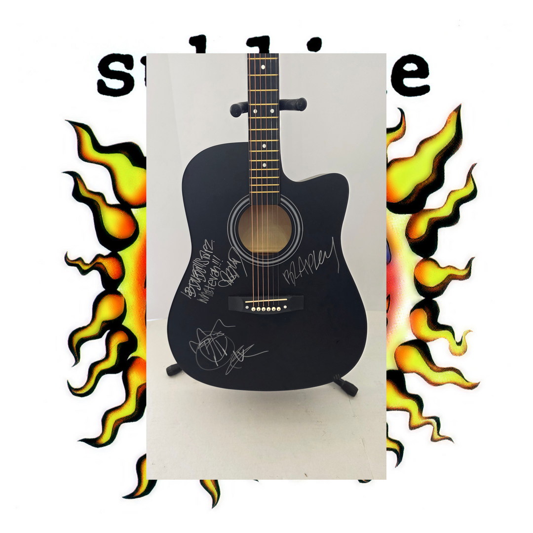 Sublime Bradley Nowell, Eric Wilson and Bud Gaugh full size vintage acoustic guitar signed with proof and full provenance & CHAT GPT Authentication analysis - AA09260194 - image 1