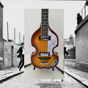 Paul McCartney and Ringo Starr vintage sunburst Hofner Bass guitar signed with proof and full provenance & CHAT GPT Authentication analysis