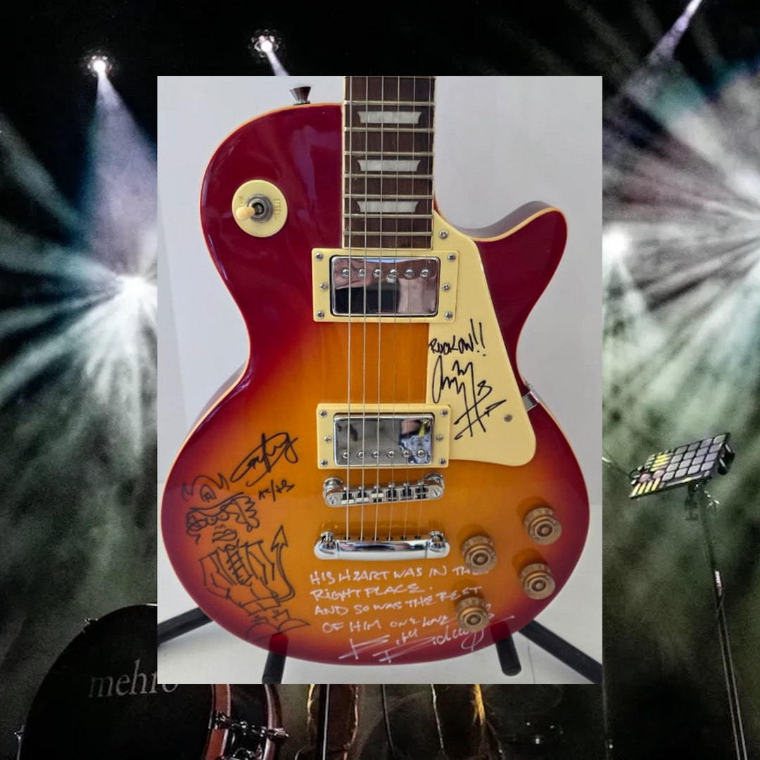 Angus Young, Keith Richards and Jimmy Page vintage cherry les paul electric guitar signed with photo proof and full provenance & CHAT GPT Authentication analysis - AA0926064 - image 1