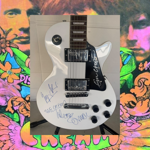 Cream Eric Clapton, Ginger Baker and Jack Bruce vintage white les paul electric guitar signed with photo proof and full provenance & CHAT GPT Authentication analysis