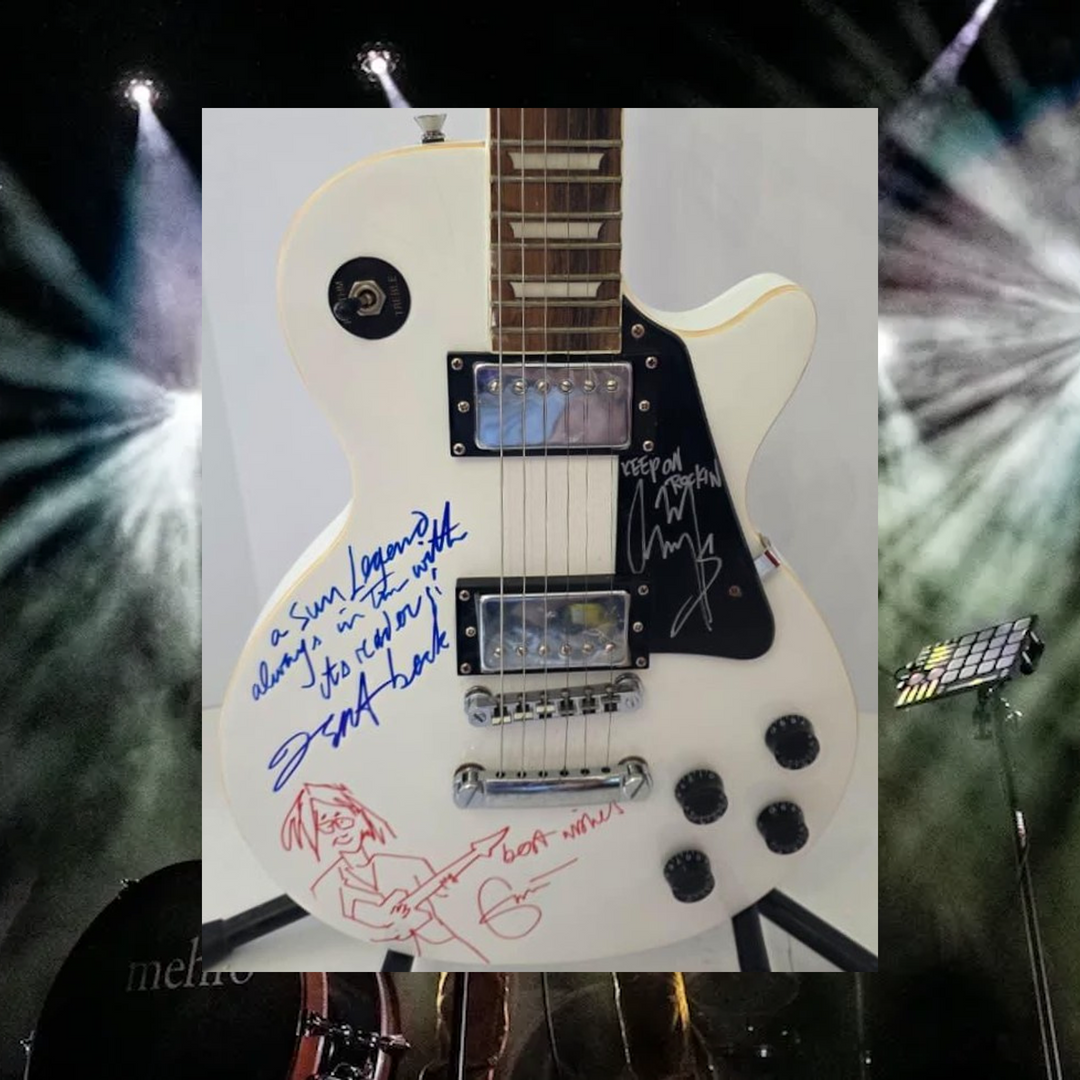 Jeff Beck (inscribed) Eric Clapton (sketch), Jimmy Page (Inscribed)  vintage White les paul electric guitar signed with photo proof and full provenance & CHAT GPT Authentication analysis - AA0926082 - image 1
