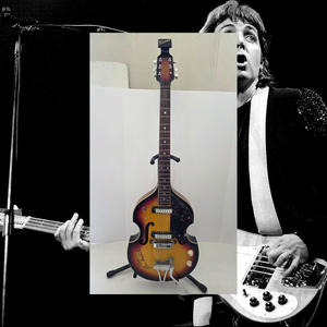 Paul McCartney vintage Hofner Bass guitar signed with proof