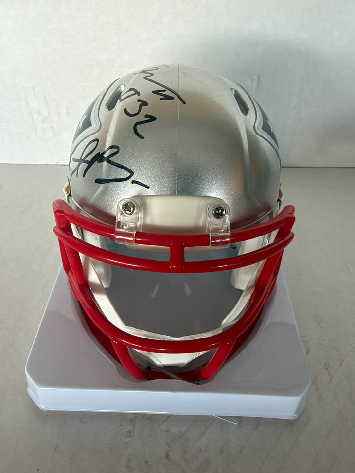 New England Patriots Drake Maye TrevYon Henderson & AJ Brown mini helmet signed with photo proof full provenance & CHAT GPT Authentication analysis - AA09260240 - image 2