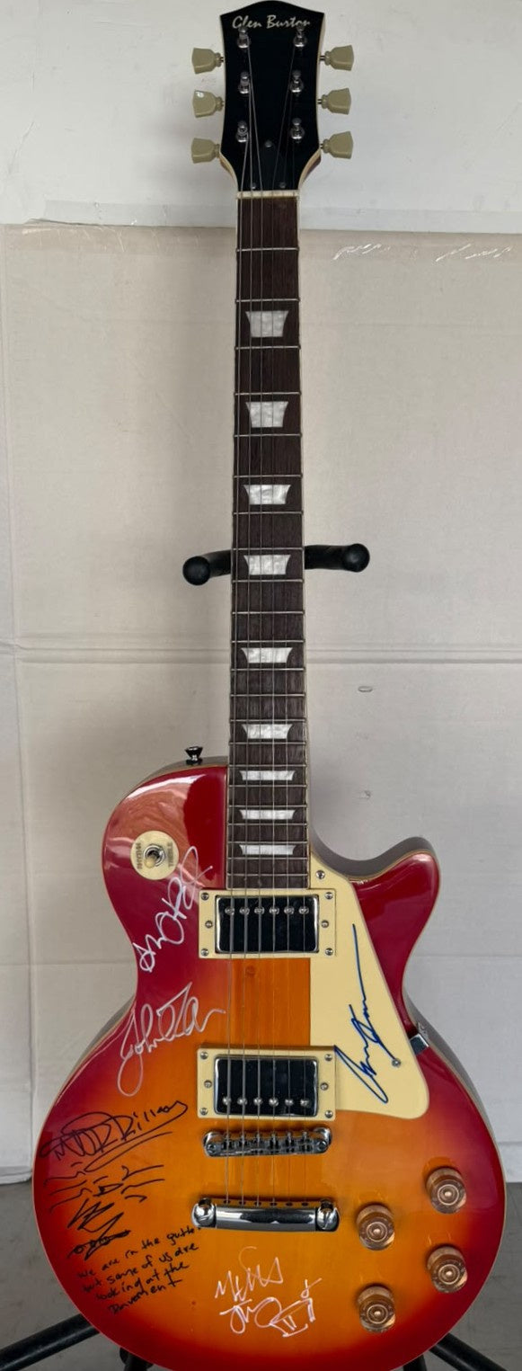 The Smiths Morrisey with sketch and lyrics, Johnny Marr, Andy Rourke, Mike Joyce vintage cherry les paul electric guitar signed with photo proof and full provenance & CHAT GPT Authentication analysis - AA09260250 - image 2