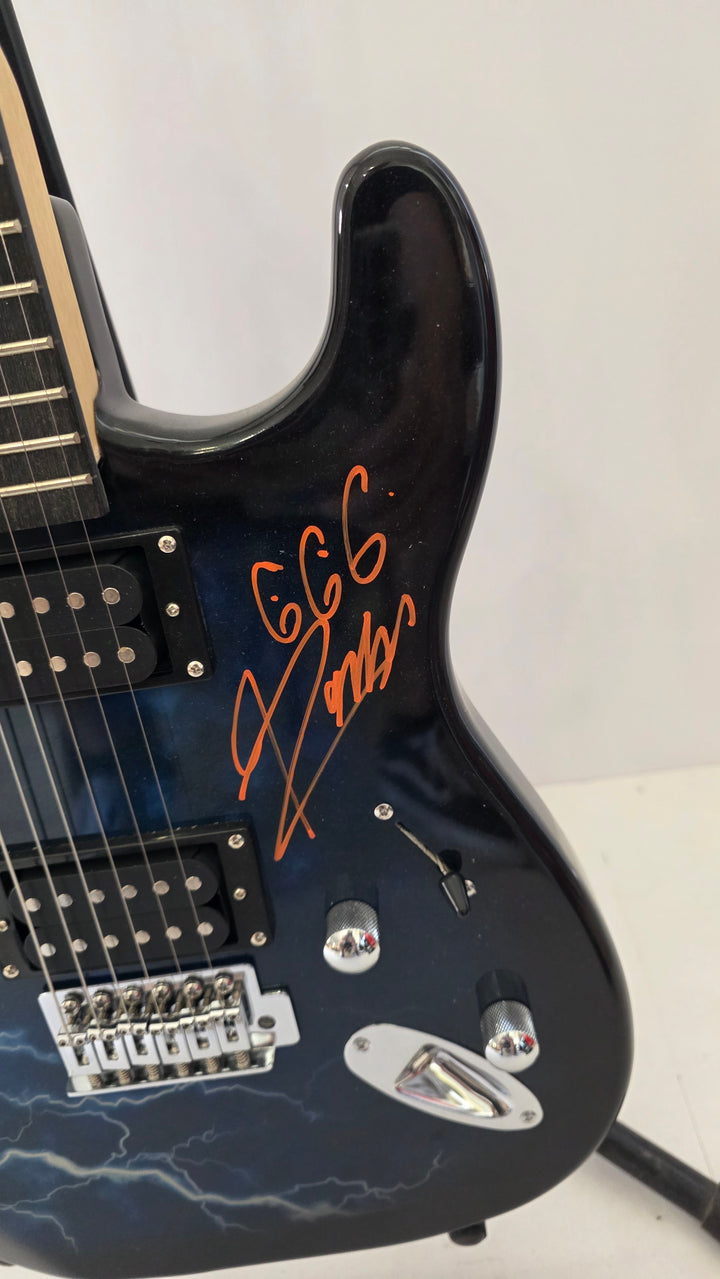 Rob Zombie full size black Lightning electric guitar signed with proof and full provenance & CHAT GPT Authentication analysis - AA09260182 - image 2