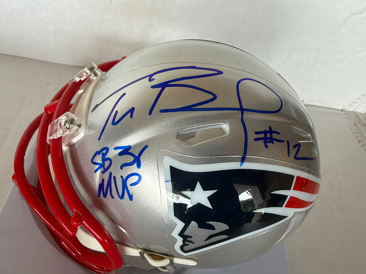 New England Patriots Tom Brady mini helmet signed with photo proof full provenance & CHAT GPT Authentication analysis - AA09260239 - image 2