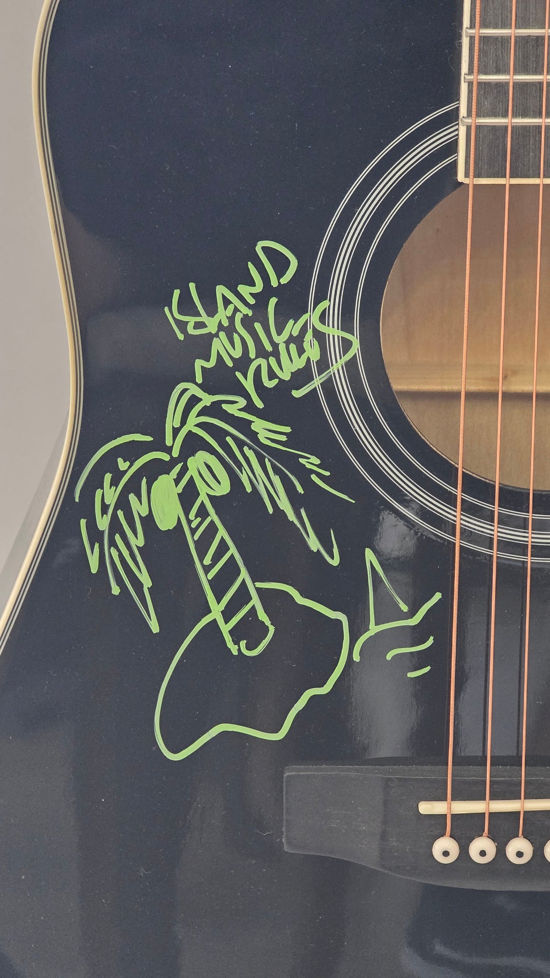 Jimmy Buffett signed acoustic guitar with sketch with photo proof and full provenance & CHAT GPT Authentication analysis - AA09260183 - image 2