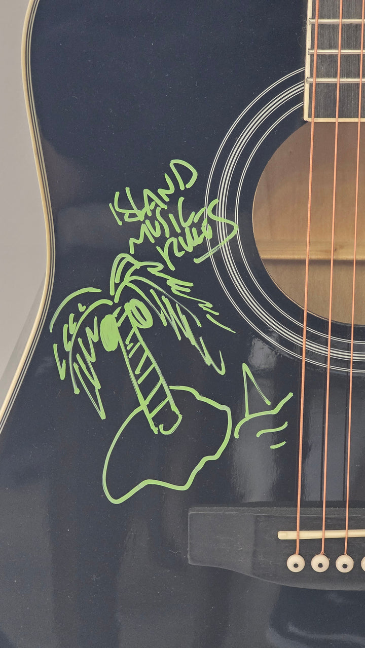 Jimmy Buffett signed acoustic guitar with sketch with photo proof and full provenance & CHAT GPT Authentication analysis - AA09260183 - image 2