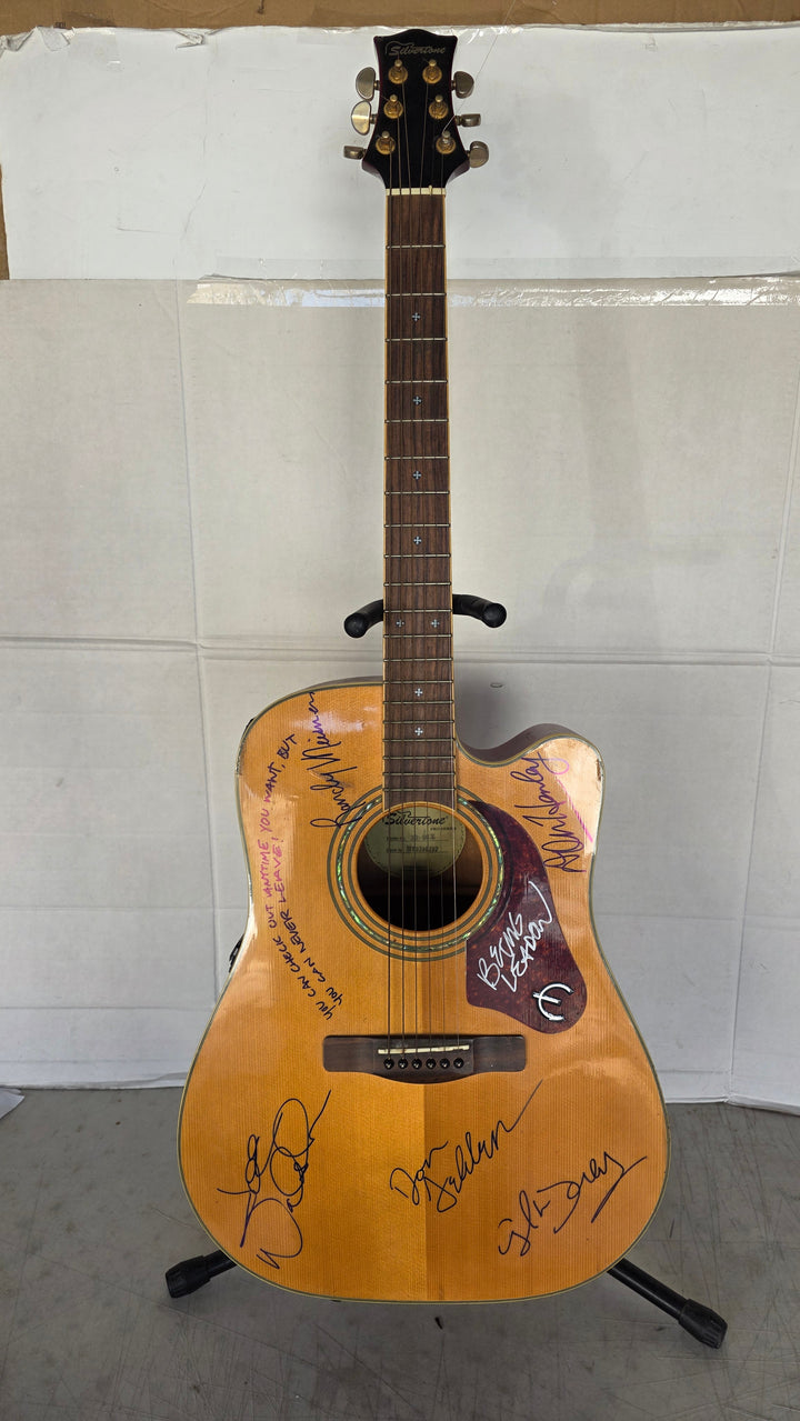 The Eagles Glen Frey Bernie Laeden, Joe Walsh, Don Henley, Don Felder, Randy Meisner w/ lyrics. vintage Silverton acoustic guitar - AA09260127 - image 3