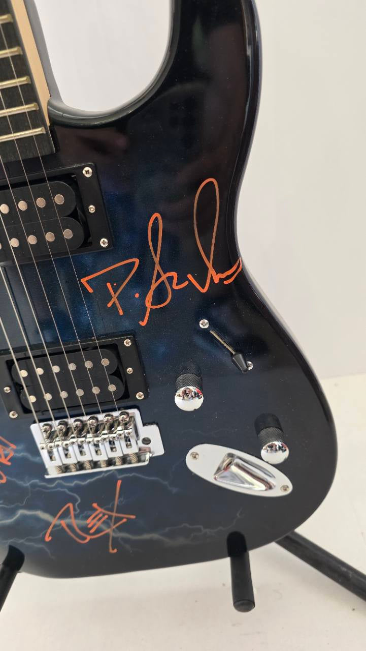 Pantera Dimebag Darrell Abbott, Vinnie Paul, Phil Anselmo and Rex Brown full size Lightning electric guitar signed with proof and full provenance & CHAT GPT Authentication analysis - AA09260178 - image 3