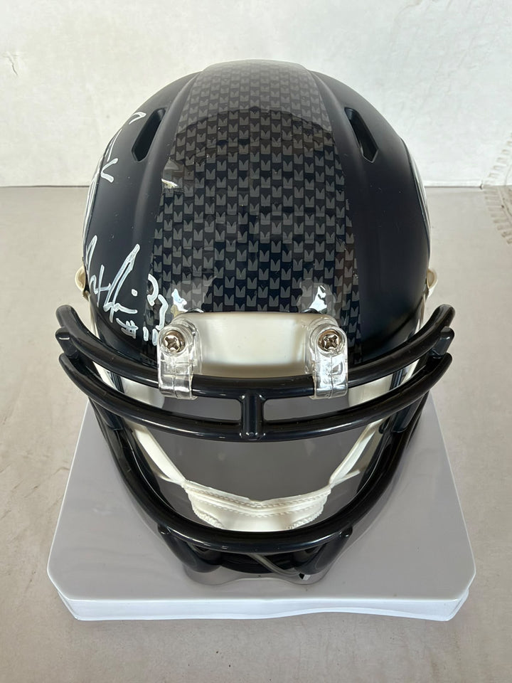 Seattle Seahawks Keneth Walker 111, Sam Darnold, Jaxson Smith- Njigba, Cooper Kupp Riddell mini helmet signed with photo proof full provenance & CHAT GPT Authentication analysis - AA09260245 - image 3