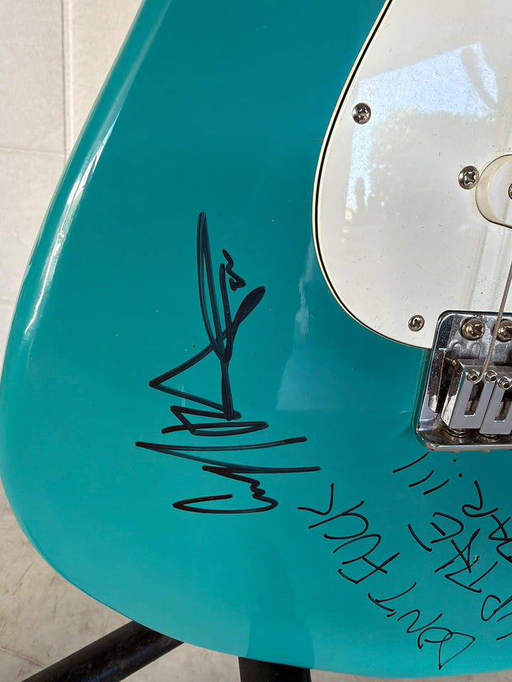 Metallica James Hetfield, Cliff Burton, Lars Ulrich, Kirtk Hammett 1980's Hondo Electric Guitar H-760 Sea Foam Green signed with full certification, AI verification analysis & photo proof - AA092607 - image 4