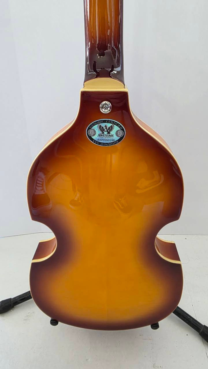 Paul McCartney and Ringo Starr vintage sunburst Hofner Bass guitar signed with proof and full provenance & CHAT GPT Authentication analysis - AA09260186 - image 4