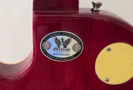 Keith Richards, Angus Young and Jimmy Page vintage cherry les paul electric guitar signed with photo proof and full provenance & CHAT GPT Authentication analysis - AA0926067 - image 5