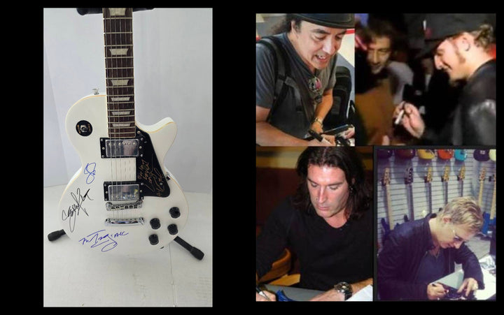 Alice in Chains Layne Staley, Jerry Cantrell, Sean Kinney and Mike Inez vintage white full size Glen Burton Les Paul-style electric guitar signed with proof and full provenance & CHAT GPT Authentication analysis - AA0926072 - image 6