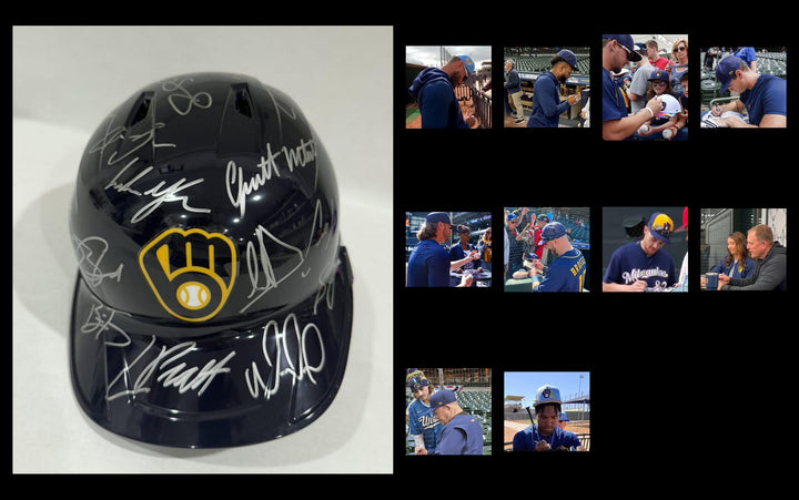 Milwaukee Brewers 2026 team signed MLB authentic game model batting helmet  team signed with photo proof, full provenance & CHAT GPT Authentication analysis - AA09260252 - image 6