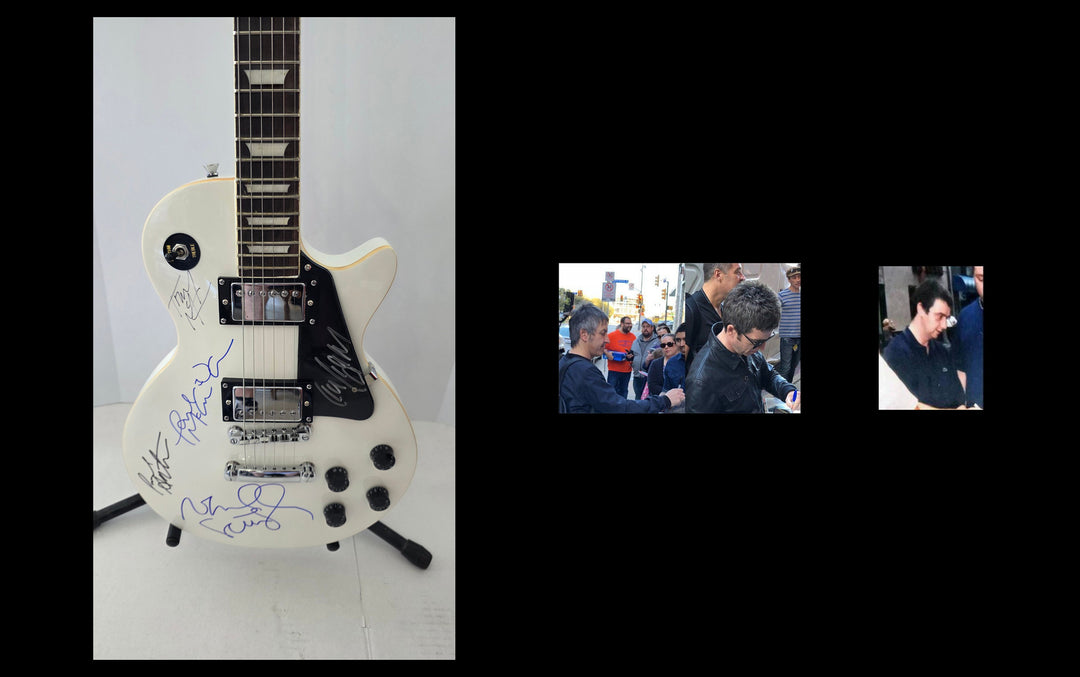 Oasis vintage white les paul guitar signed with photo proof and full provenance & CHAT GPT Authentication analysis - AA0926071 - image 6