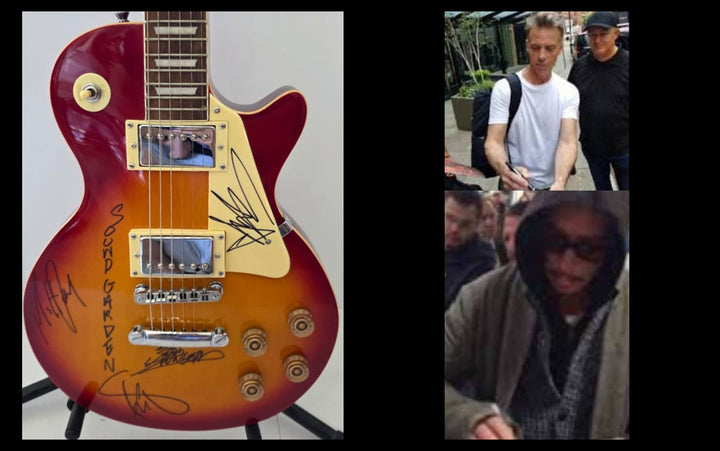 Soundgarden Kim Thayil, Matt Cameron, Chris Cornell and Ben Shepherd  vintage cherry les paul electric guitar signed with photo proof and full provenance & CHAT GPT Authentication analysis - AA0926063 - image 6