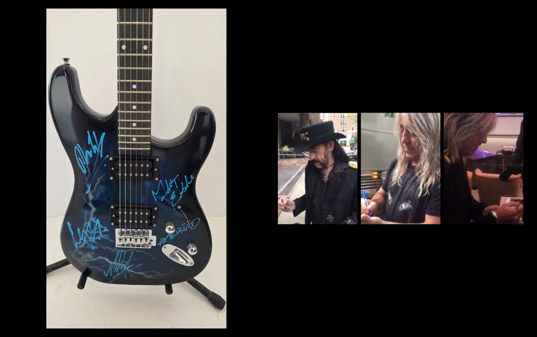 Lemmy Kilmster Motorhead l Lightning full size electric guitar photo proof, CHAT GPT AI verified analysis OF AUTHENTICATION & certification with provenance - AA092060167 - image 6
