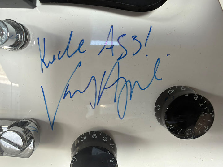 Black Sabbath Ozzy Osbourne Bill Ward Tony Iommi Geezer Butler Ronnie James Dio Vinny Appice white les paul electric guitar signed with photo proof and full provenance & CHAT GPT Authentication analysis - AA09260253 - image 7