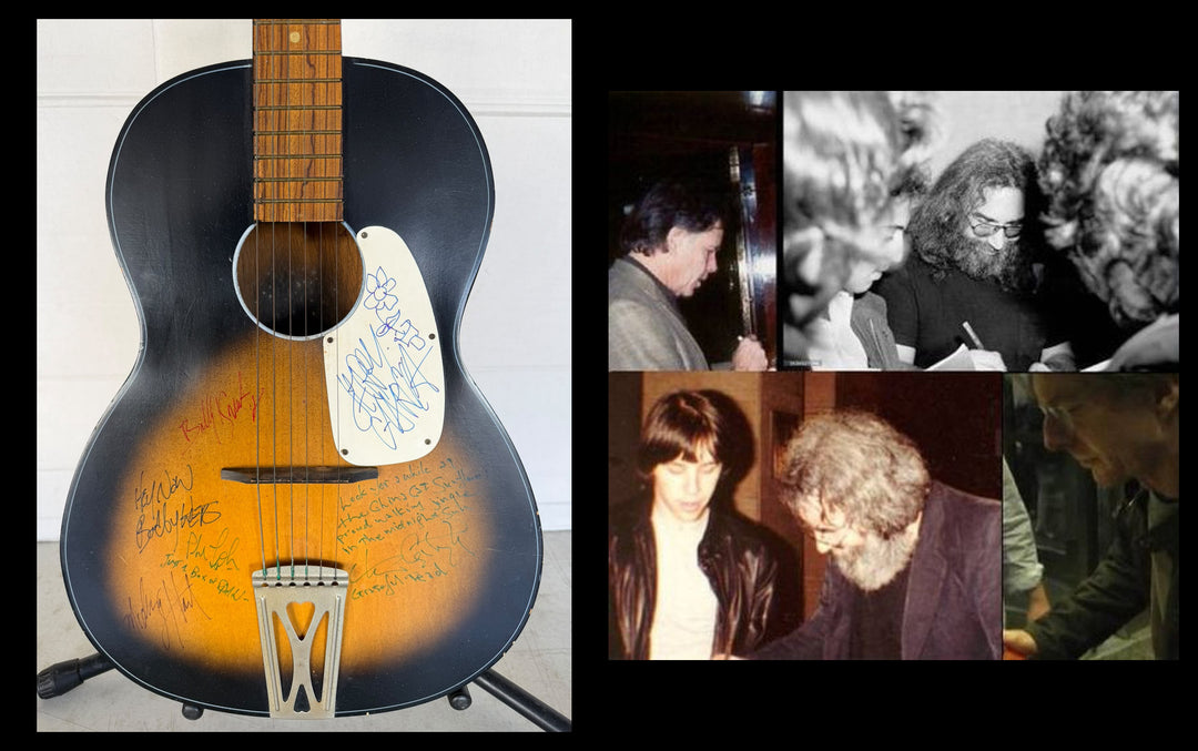 Jerry Garcia with sketch and The Grateful Dead Bob Weir, Mickey Hart, Phil Lesh, Bill Kreutzmann & Tom Constanten 1960's United Acoustic Parlor Acoustic Guitar signed with full provenance & CHAT GPT Authentication analysis - AA09260118 - image 8