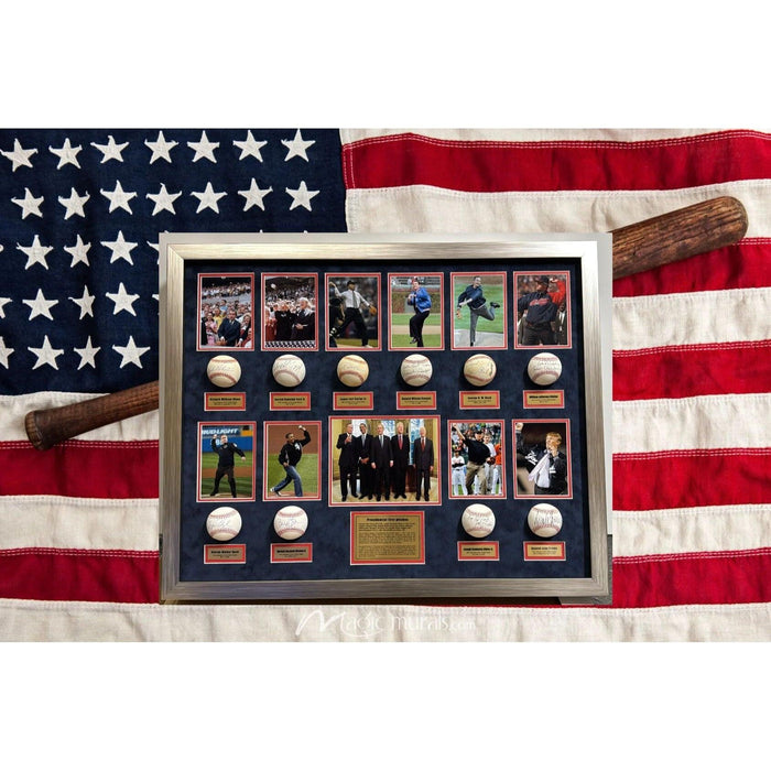 Unites States of America President's (10) in all signed official MLB baseballs with photo proof
