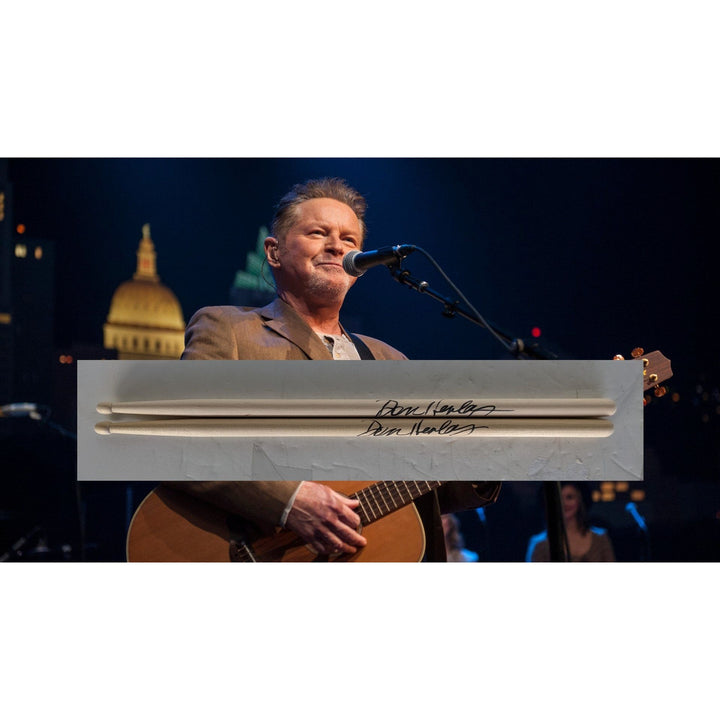 Don Henley The Eagles pair of drumsticks signed with proof