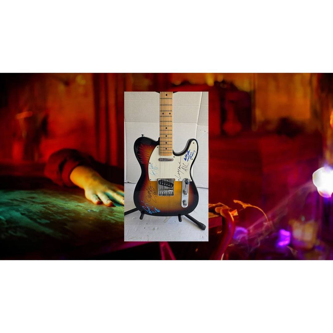 Alice N' Chains Mike Starr Layne Staley Jerry Cantrell Sean Kinney stratocaster electric guitar signed with proof.