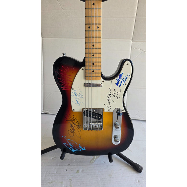 Alice N' Chains Mike Starr Layne Staley Jerry Cantrell Sean Kinney stratocaster electric guitar signed with proof.