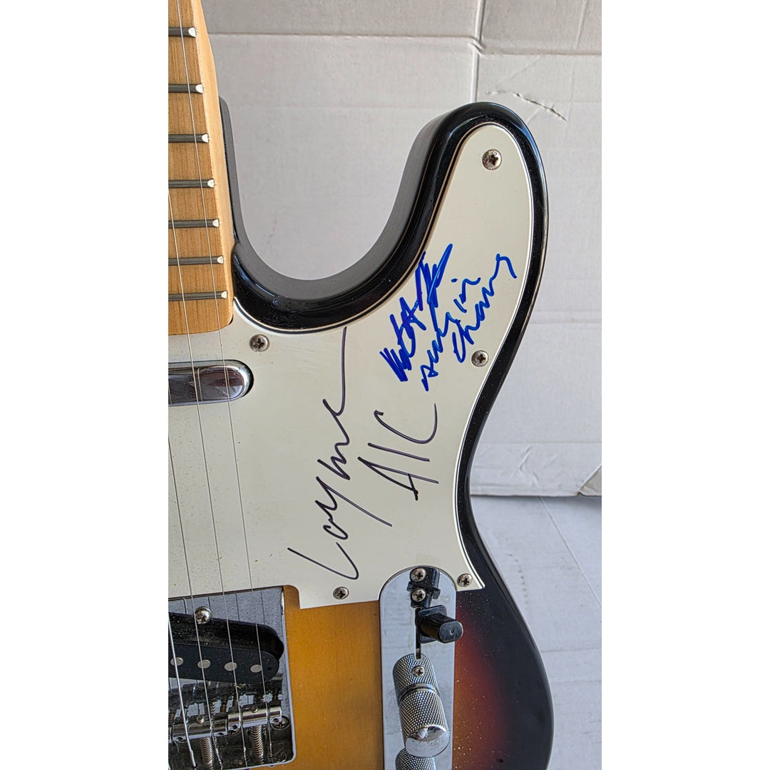 Alice N' Chains Mike Starr Layne Staley Jerry Cantrell Sean Kinney stratocaster electric guitar signed with proof.