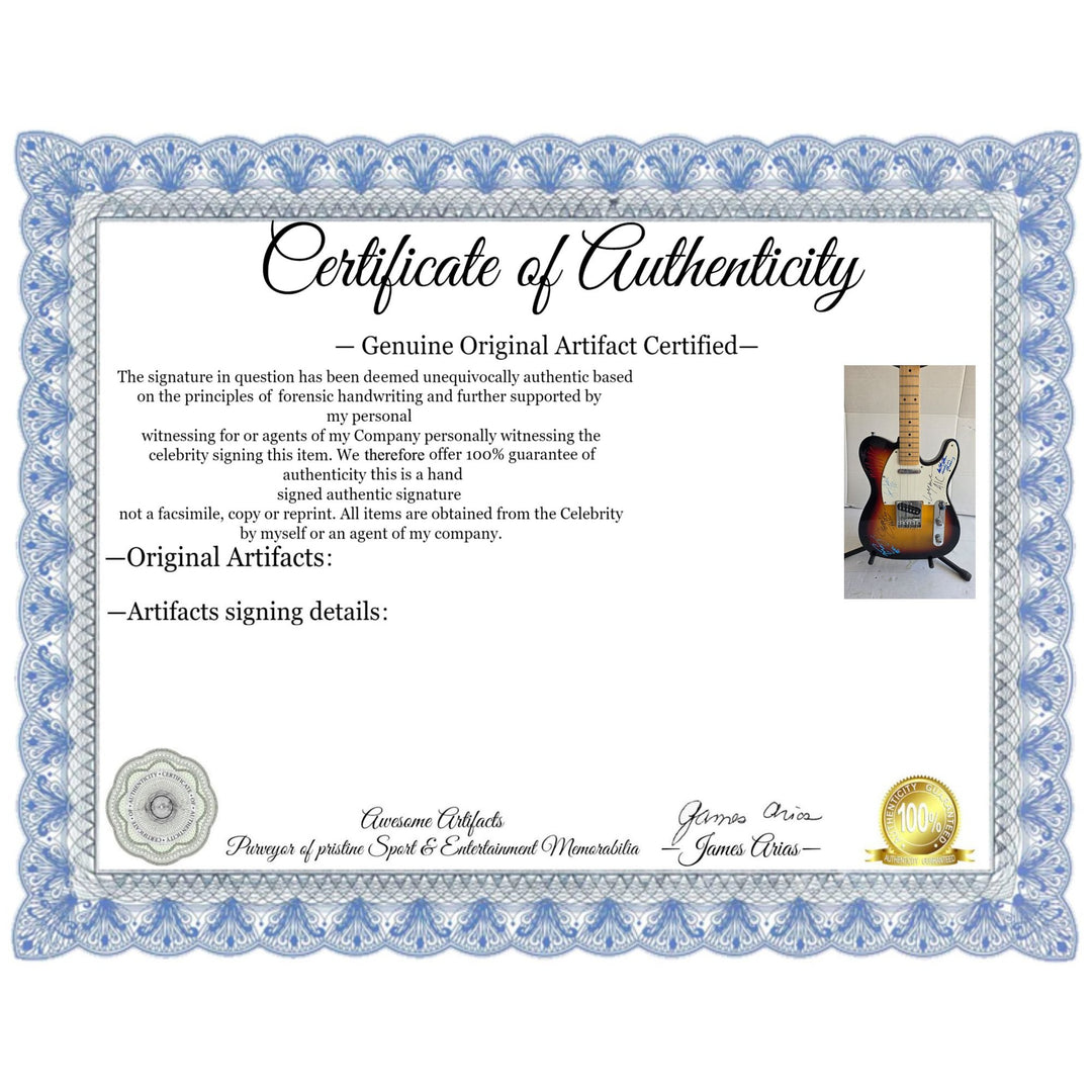 Alice N' Chains Mike Starr Layne Staley Jerry Cantrell Sean Kinney stratocaster electric guitar signed with proof.
