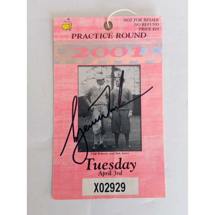 2001 Tiger Woods Masters Golf ticket signed with proof