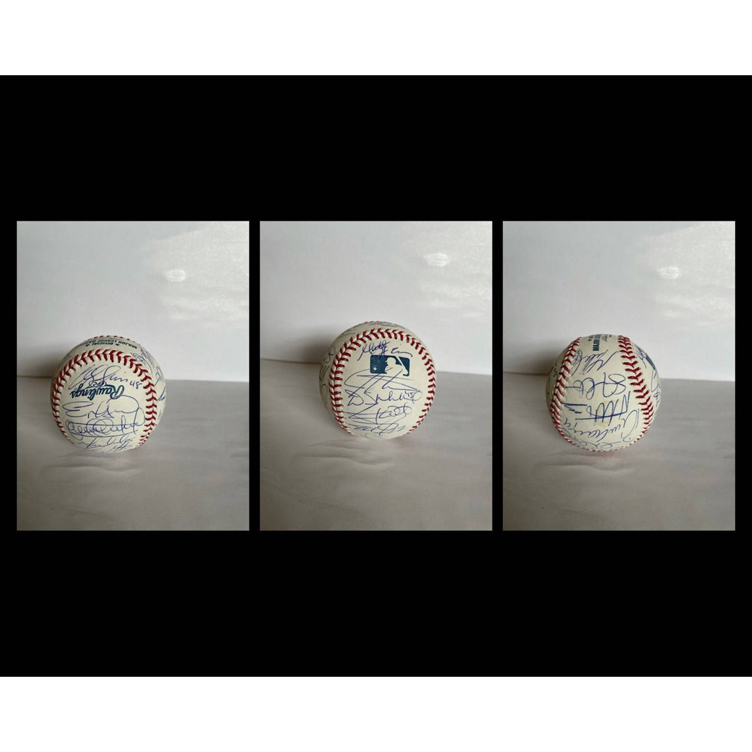 2010 Texas Rangers AL Champs Josh Hamilton, Nelson Cruz, Michael Young, Adrian Beltre MLB baseball signed with proof