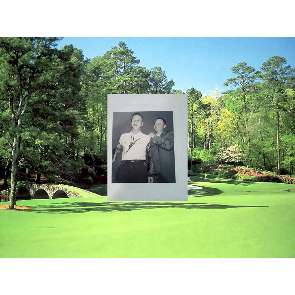 Arnold Palmer and Doug Ford Masters champions signed 8 by 10 photo with proof