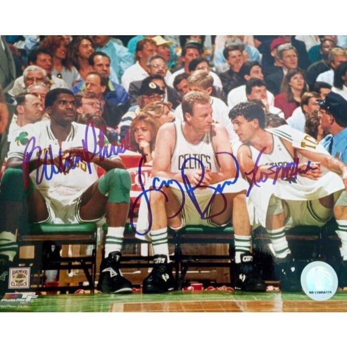 Boston Celtics Larry Bird Kevin McHale Robert Parish 8 x 10 signed photo with proof