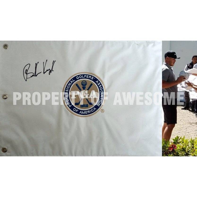 Brooks Koepka PGA golf star embroidered flag sign with proof