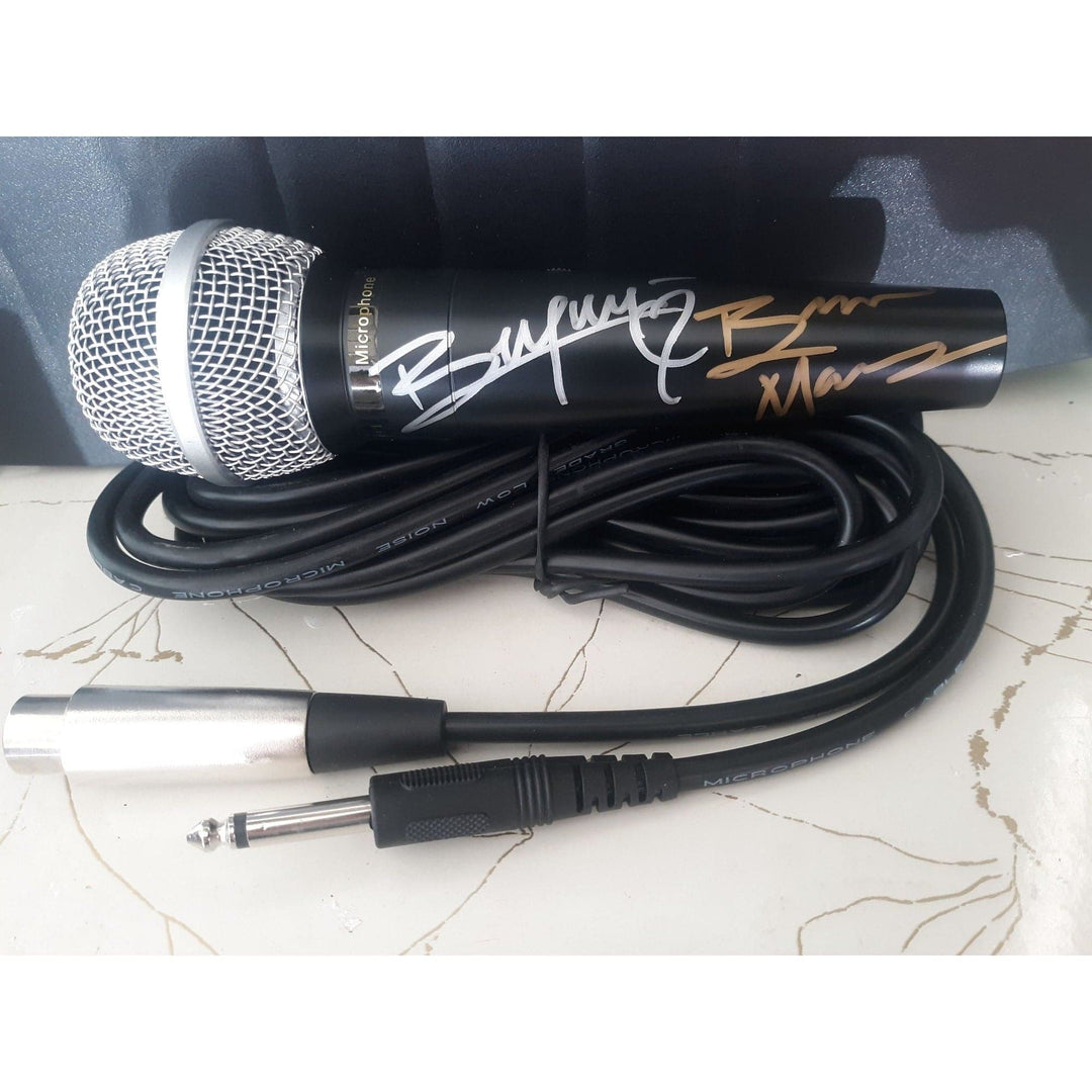 Bruno Mars and Beyonce Knowles signed microphone