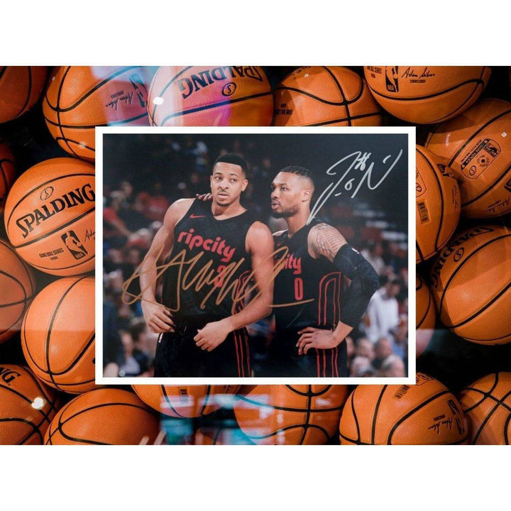 CJ McCollum and Damian Lillard Portland Trail Blazers 8 x 10 photo signed with proof