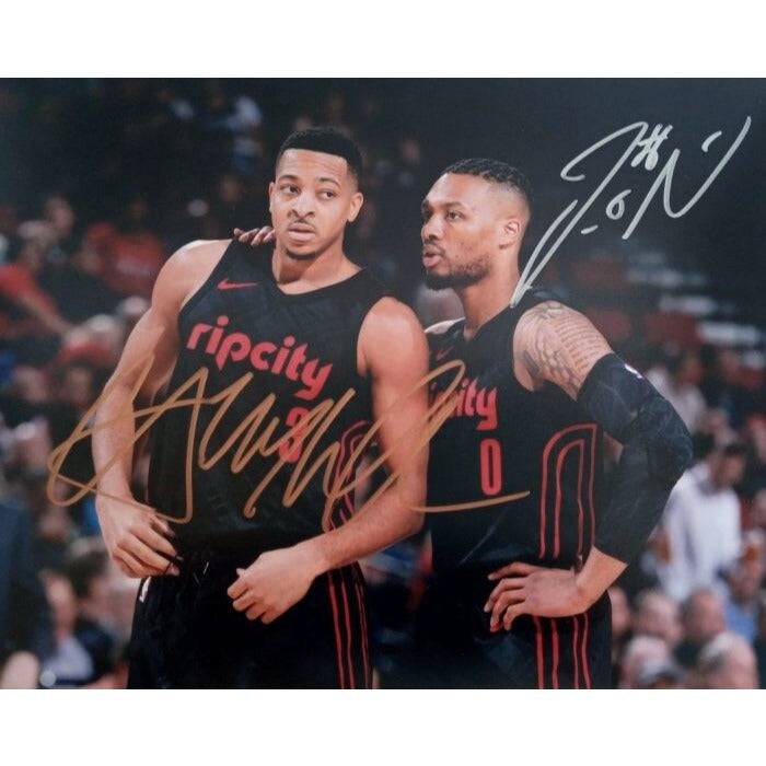 CJ McCollum and Damian Lillard Portland Trail Blazers 8 x 10 photo signed with proof