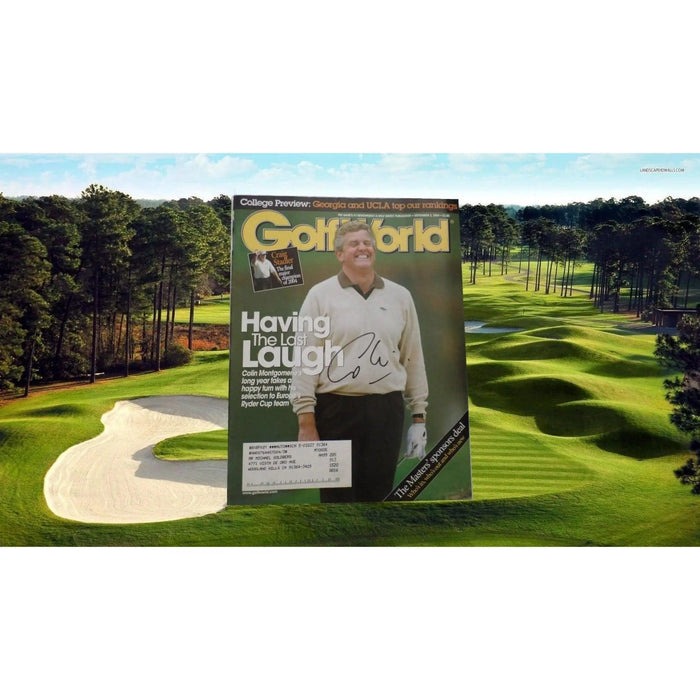 Colin montgomerie Golf World magazine signed