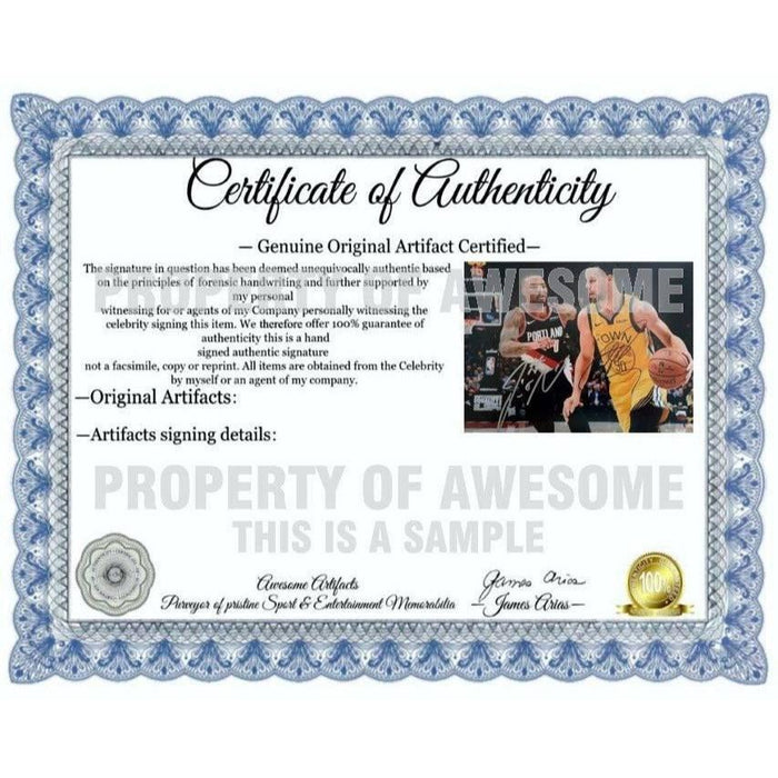 Certificate of Authenticity for Damian Lillard and Stephen Curry 8 x 10 signed photo with proof