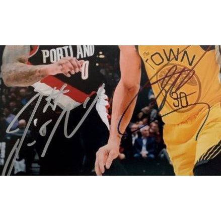 Damian Lillard and Stephen Curry 8 x 10 signed photo with proof