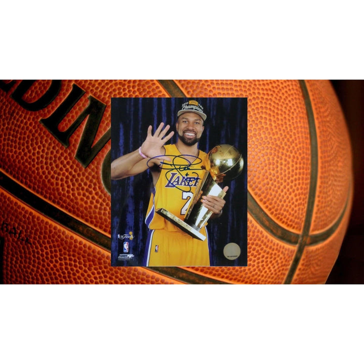 Derek Fisher Los Angeles Lakers 8 by 10 signed photo