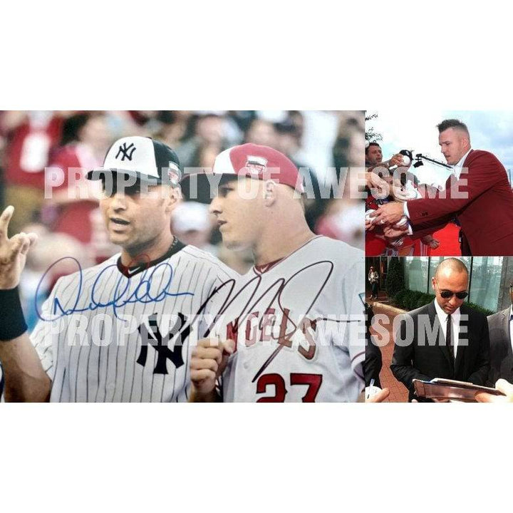 Derek Jeter and Mike Trout 8 x 10 photo signed with proof